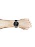  image of hugo-exist-black-multi-dial-black-leather-strap-watch
