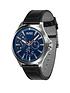  image of hugo-leap-blue-multi-dial-black-leather-strap-mensnbspwatch