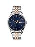  image of lacoste-blue-and-rose-gold-detail-dial-two-tone-stainless-steel-bracelet-watch