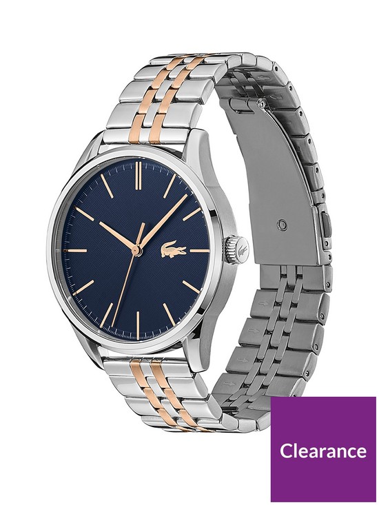 stillFront image of lacoste-blue-and-rose-gold-detail-dial-two-tone-stainless-steel-bracelet-watch