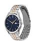  image of lacoste-blue-and-rose-gold-detail-dial-two-tone-stainless-steel-bracelet-watch
