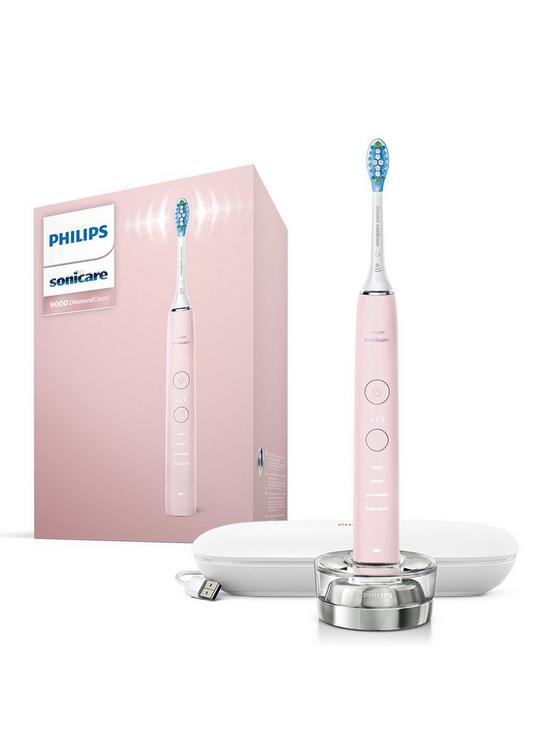 front image of philips-sonicare-diamondclean-9000-electric-toothbrush-with-app-hx991153-pink