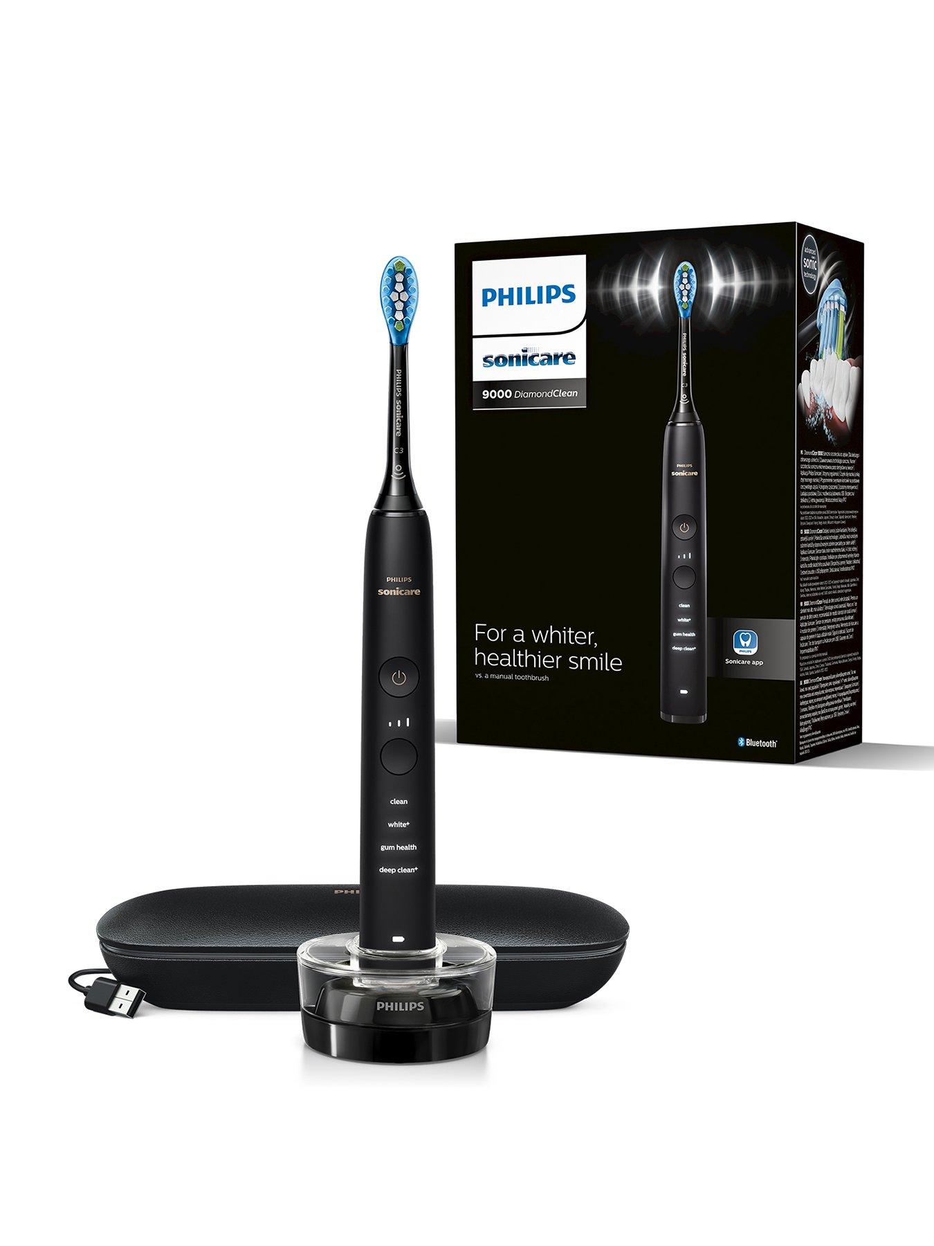 Philips Sonicare DiamondClean 9000 Electric Toothbrush, Black, Charging Travel Case  &  App - HX9911/39