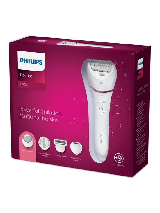 stillFront image of philips-epilator-series-8000-wet-amp-dry-cordless-epilator-with-9-accessories-bre74011