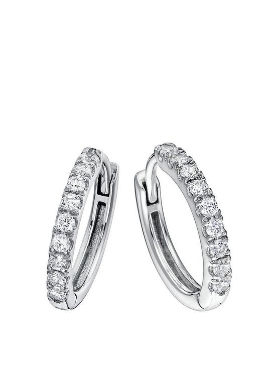 front image of created-brilliance-julia-created-brilliance-9ct-white-gold-032ct-lab-grown-diamond-hoop-earrings