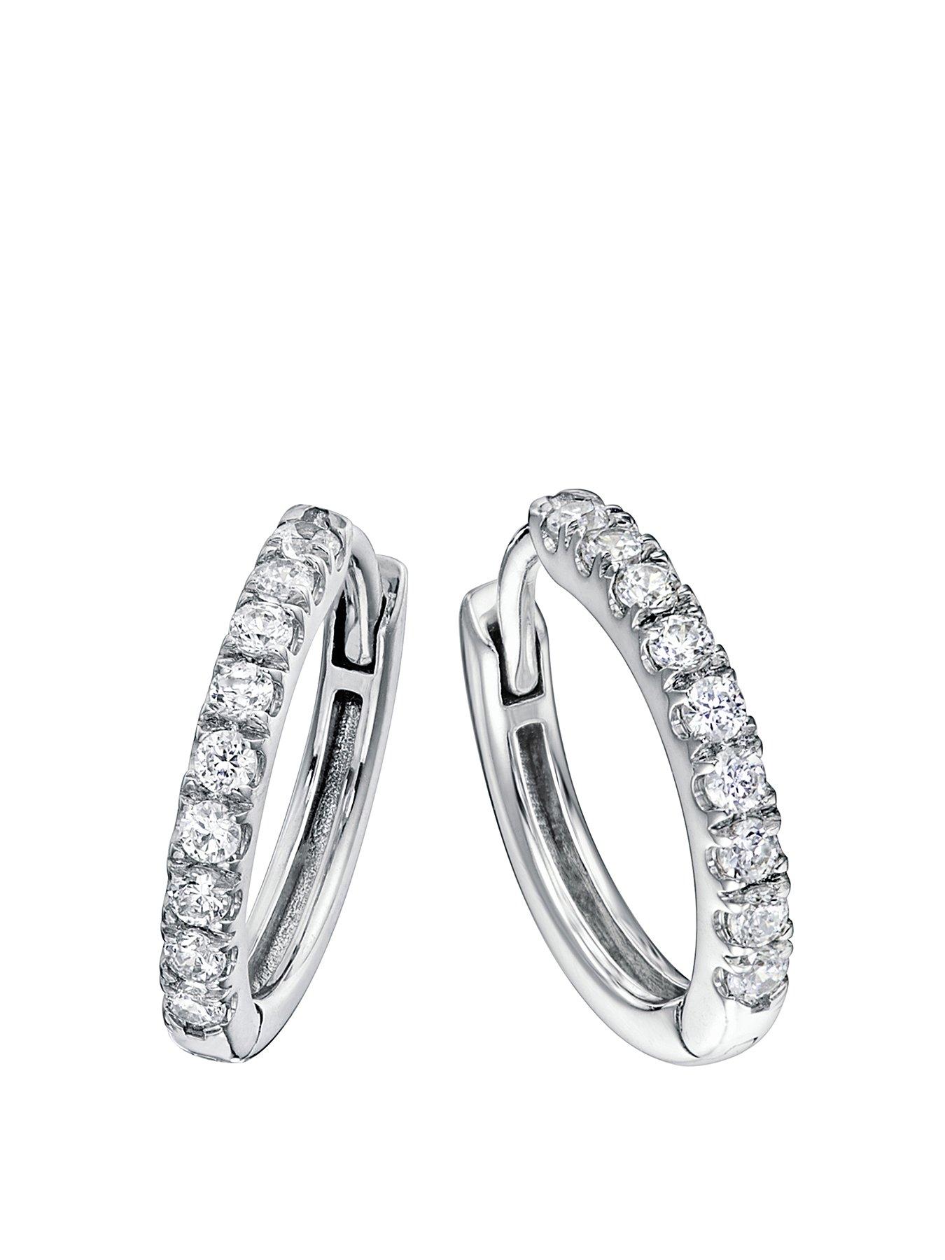 undefined Julia Created Brilliance 9ct White Gold 0.32ct Lab Grown Diamond Hoop Earrings