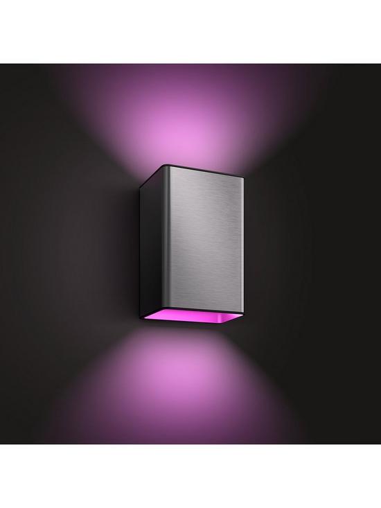 stillFront image of philips-hue-resonate-hue-white-and-colour-ambience-wall-lantern-inox-2x8