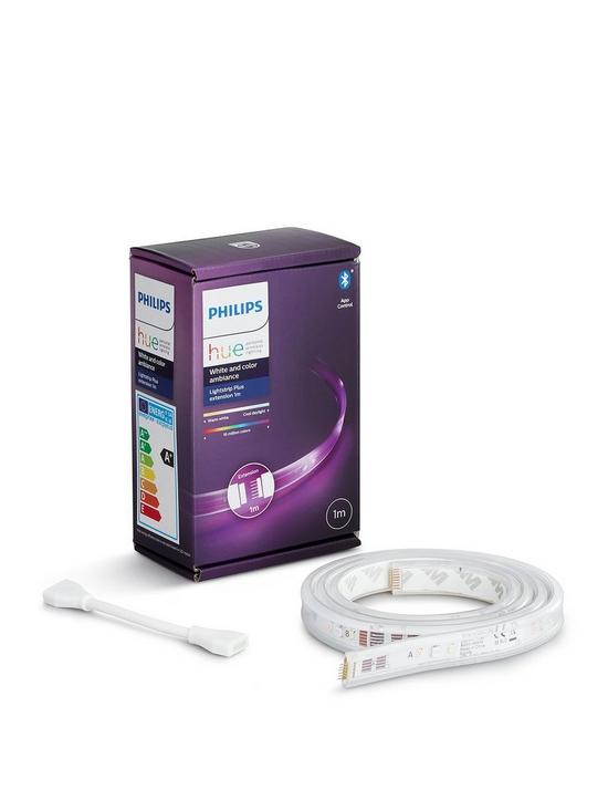 front image of philips-hue-hue-white-and-colour-ambience-lightstrip-plus-extension-1-metre