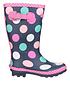  image of cotswold-girls-spotty-wellington-boots