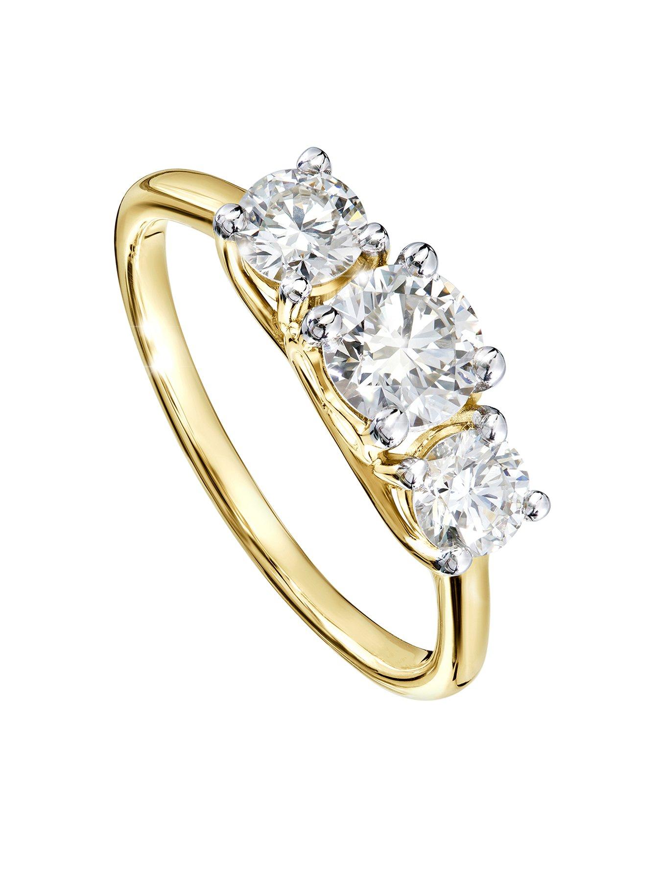 Created Brilliance Audrey Created Brilliance™ 9ct Yellow Gold 1ct Lab Grown Diamond Three Stone Ring