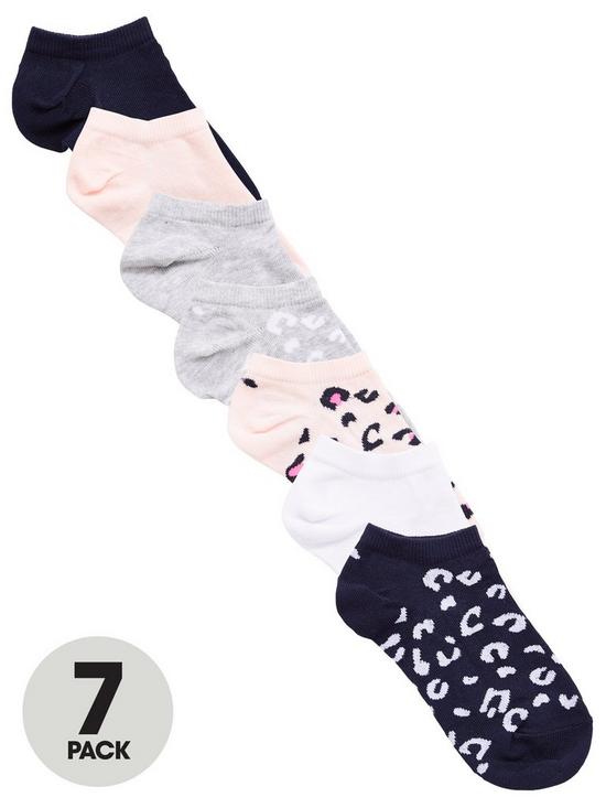 front image of v-by-very-girls-7-pack-animal-liner-socks-multi