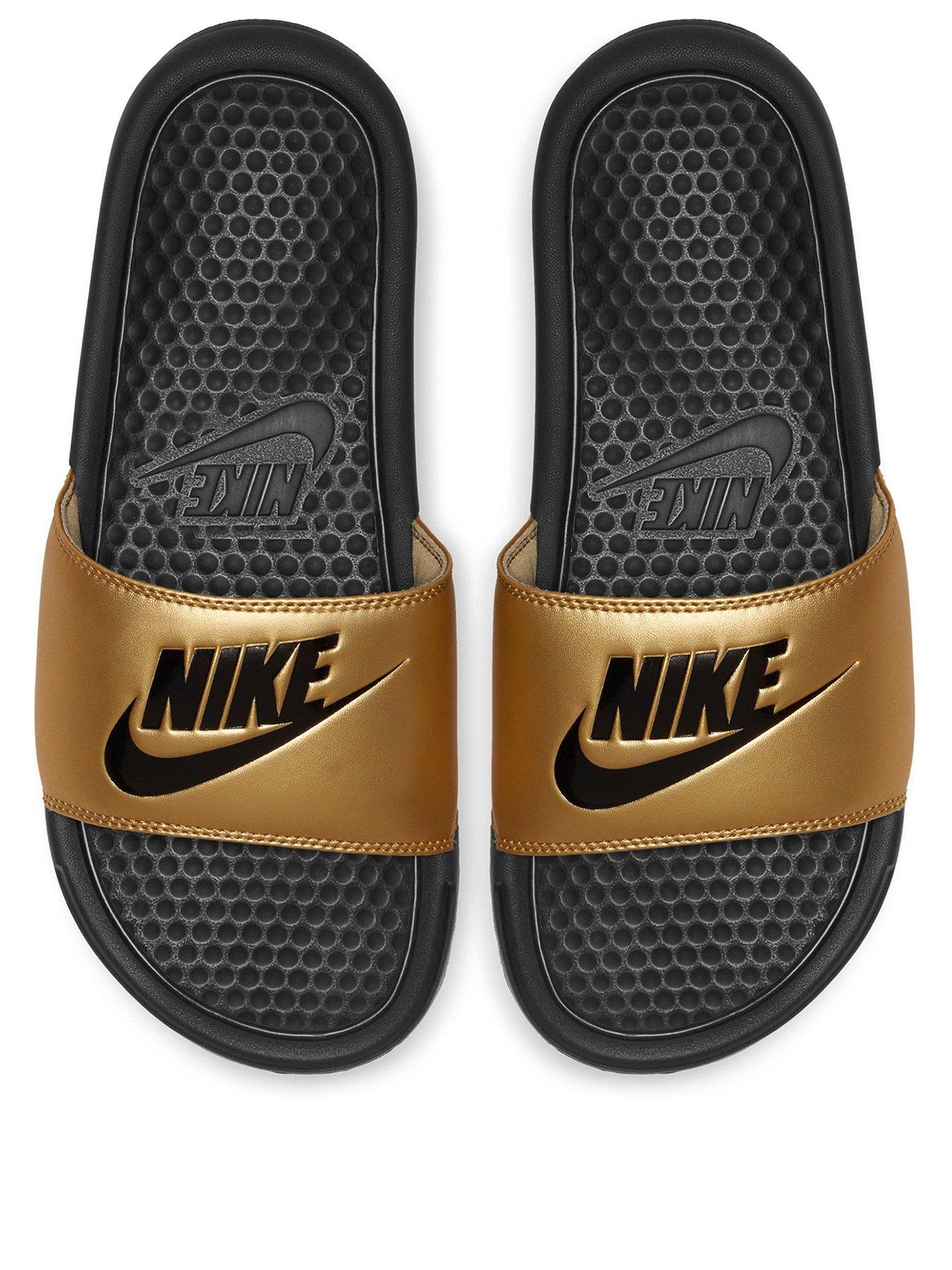 nike benassi black gold