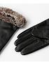  image of accessorize-faux-fur-trim-leather-glove