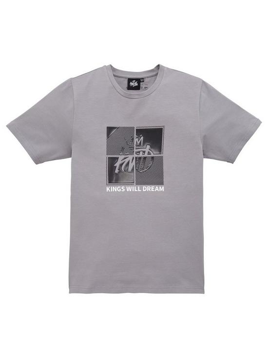 front image of kings-will-dream-boys-fourside-short-sleeve-t-shirt-grey