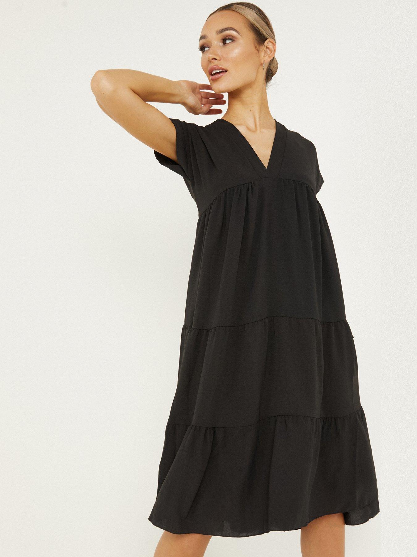 quiz black midi dress