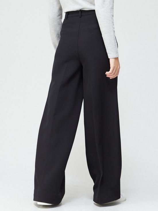 stillFront image of v-by-very-pocket-detail-high-waistednbspwide-leg-trousers-black