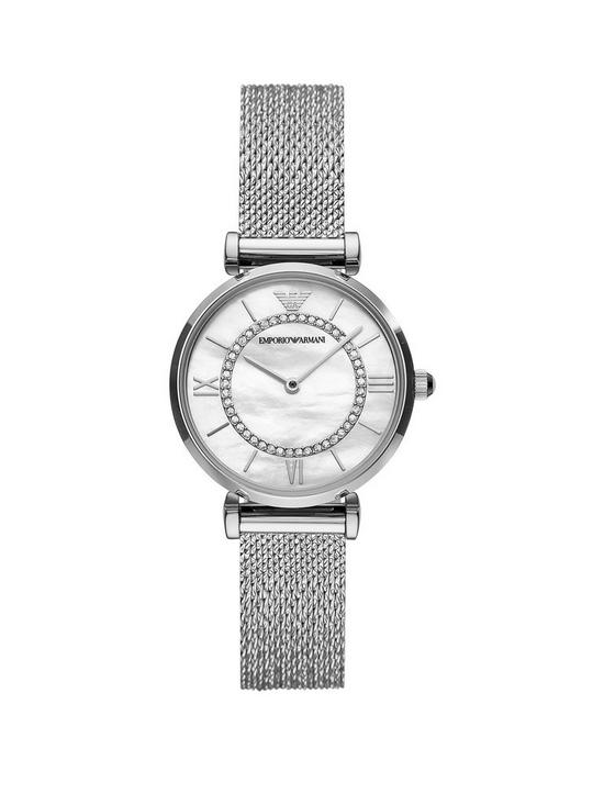 front image of emporio-armani-two-hand-stainless-steel-watch