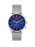  image of skagen-holst-blue-chronograph-dial-silver-mesh-strap-watch