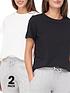  image of v-by-very-essentialnbsp2-pack-basic-crew-neck-t-shirts-blackwhite