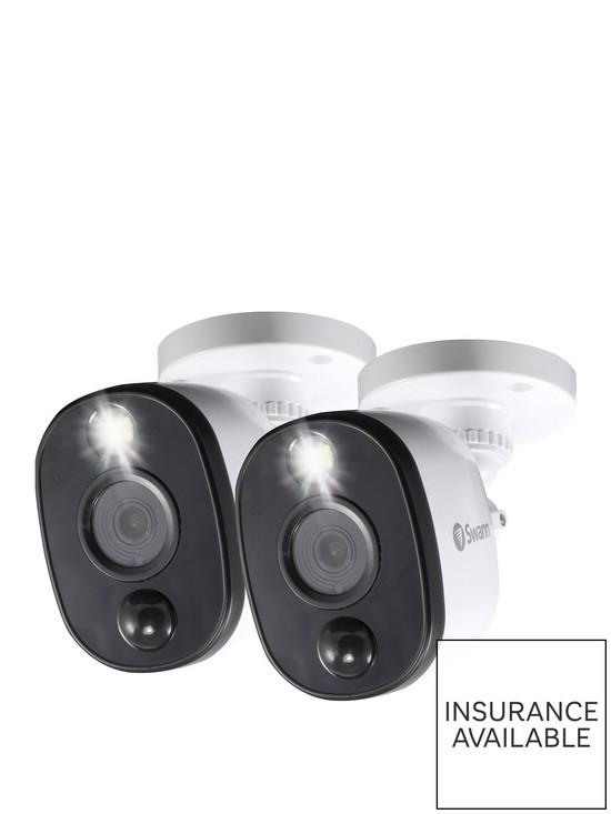 front image of swann-smart-security-1080p-thermal-sensing-sensor-warning-light-bullet-add-on-analogue-colour-cctv-camera-twin-pack-swpro-1080msfbpk2-eu