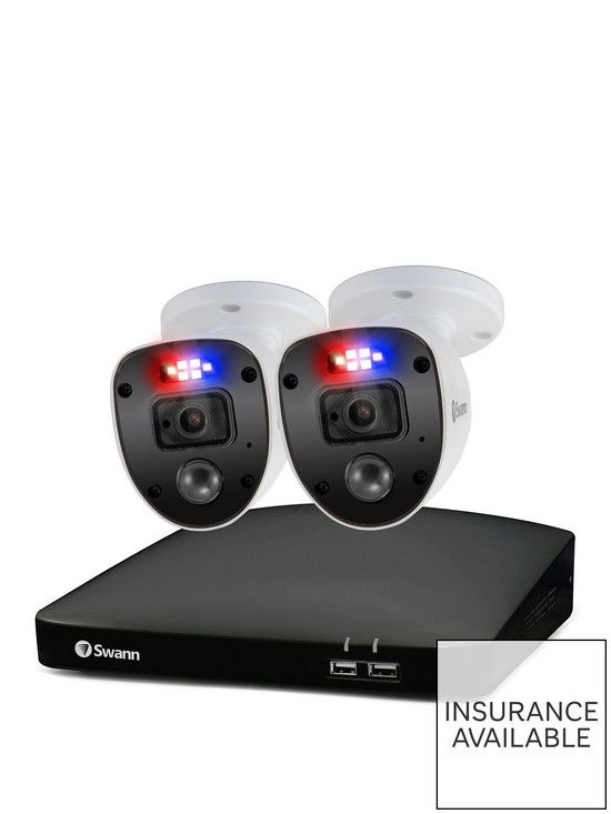 front image of swann-smart-security-cctv-system-4-chl-1080p-1tb-hdd-dvr-2-x-pro-enforcer-cameras-works-with-alexa-google-assistant-amp-swann-security-swdvk-446802sl-eu