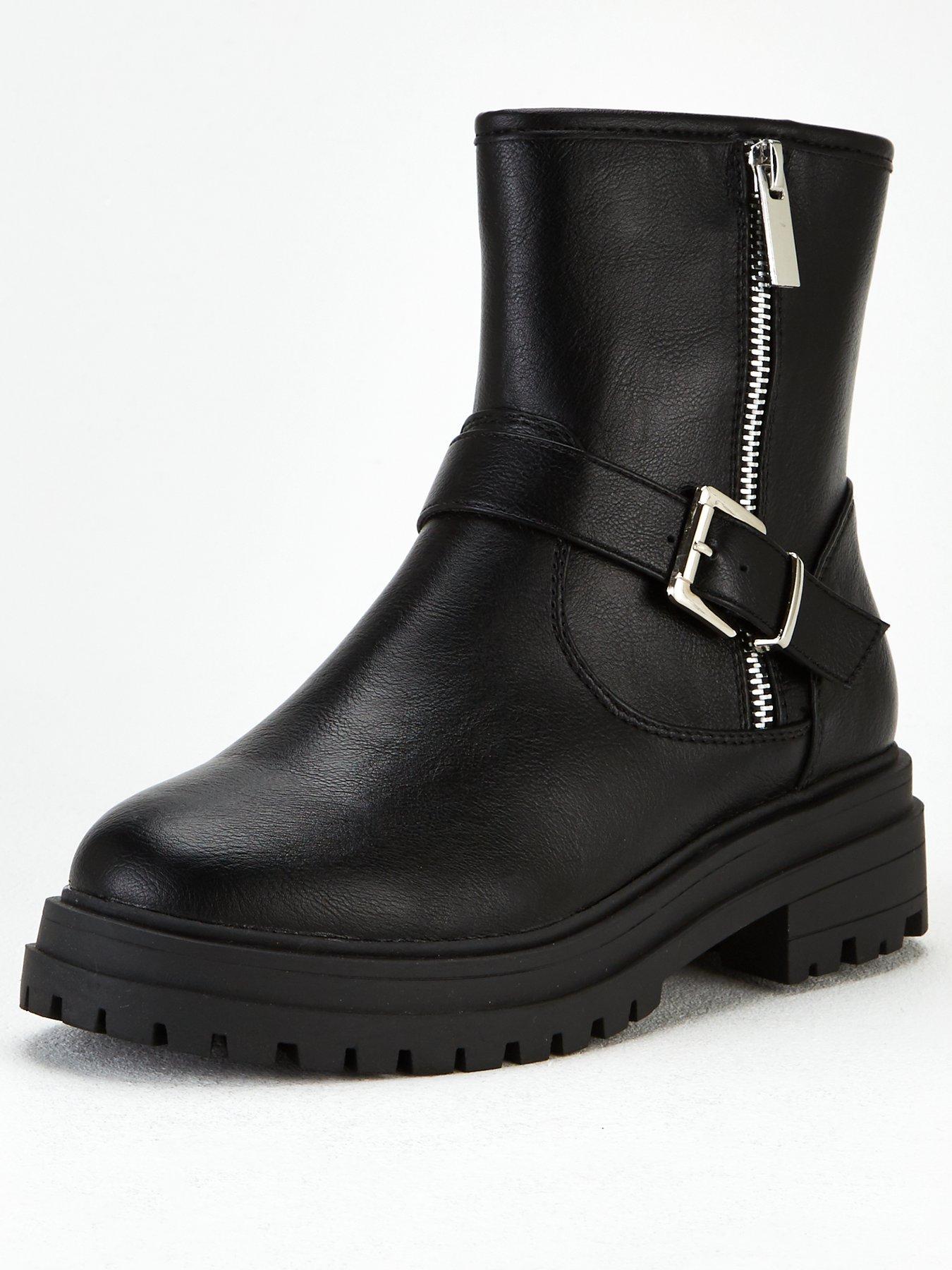 wide fitting biker boots