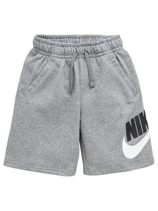 front image of nike-boys-sportswear-club-short-grey