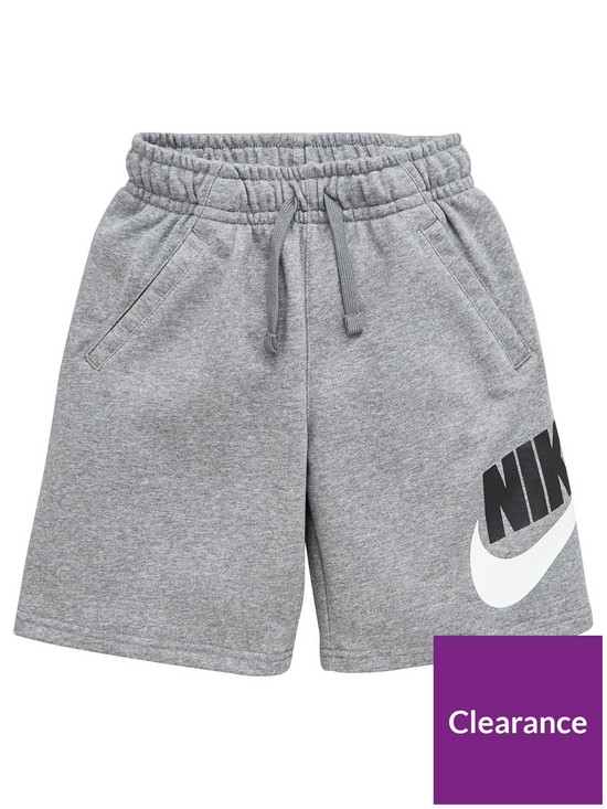 front image of nike-boys-sportswear-club-short-grey
