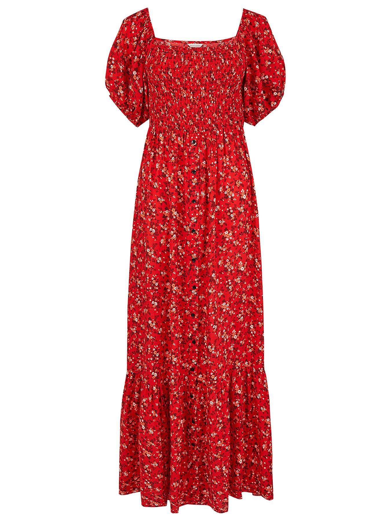 monsoon red bardot dress