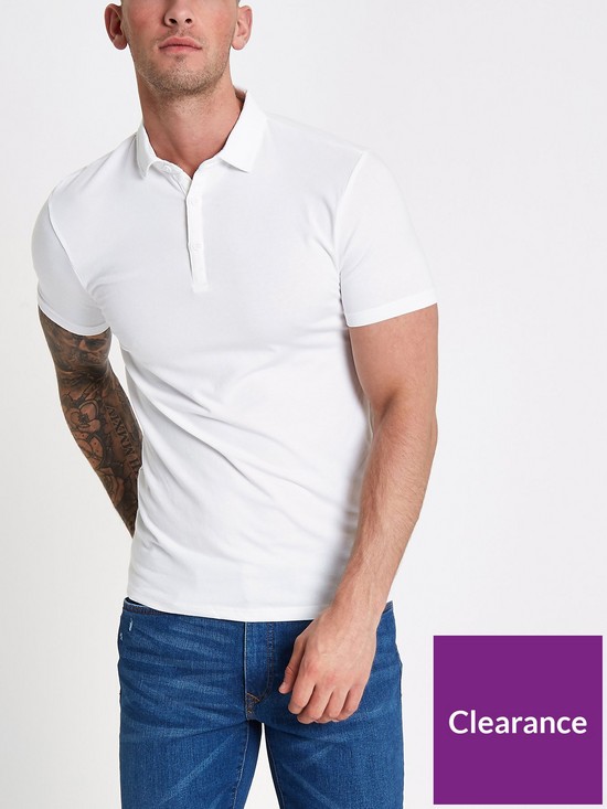 front image of river-island-essential-regular-fit-polo-whitenbsp