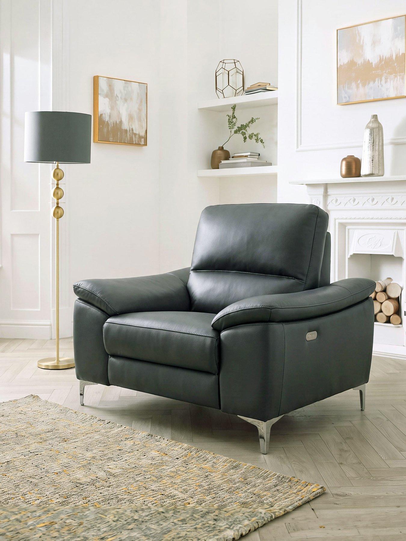 Very Home Pavilion Leather/Faux Leather Power Recliner Armchair
