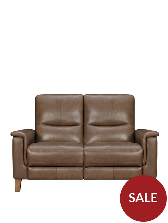 front image of harlow-real-leatherfaux-leather-2-seater-power-recliner-sofa