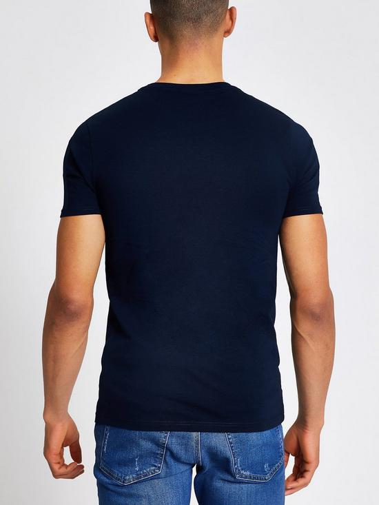 stillFront image of river-island-essential-muscle-fit-t-shirt-navy