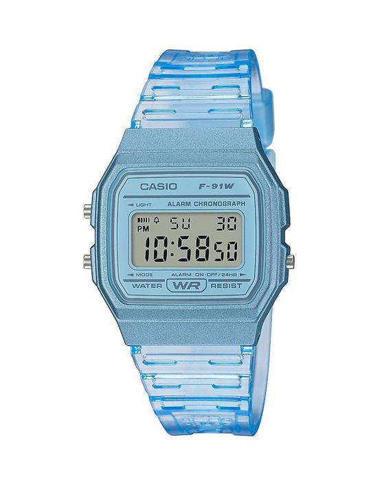 front image of casio-retro-vintage-blue-digital-dial-blue-jelly-strap-watch