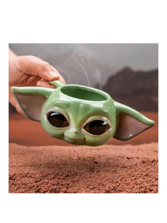 front image of star-wars-mandalorian-the-child-baby-yoda-star-wars-shaped-mug