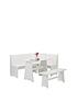  image of julian-bowen-newport-109-cm-dining-table-set-nbspbench-and-corner-storage-bench-white
