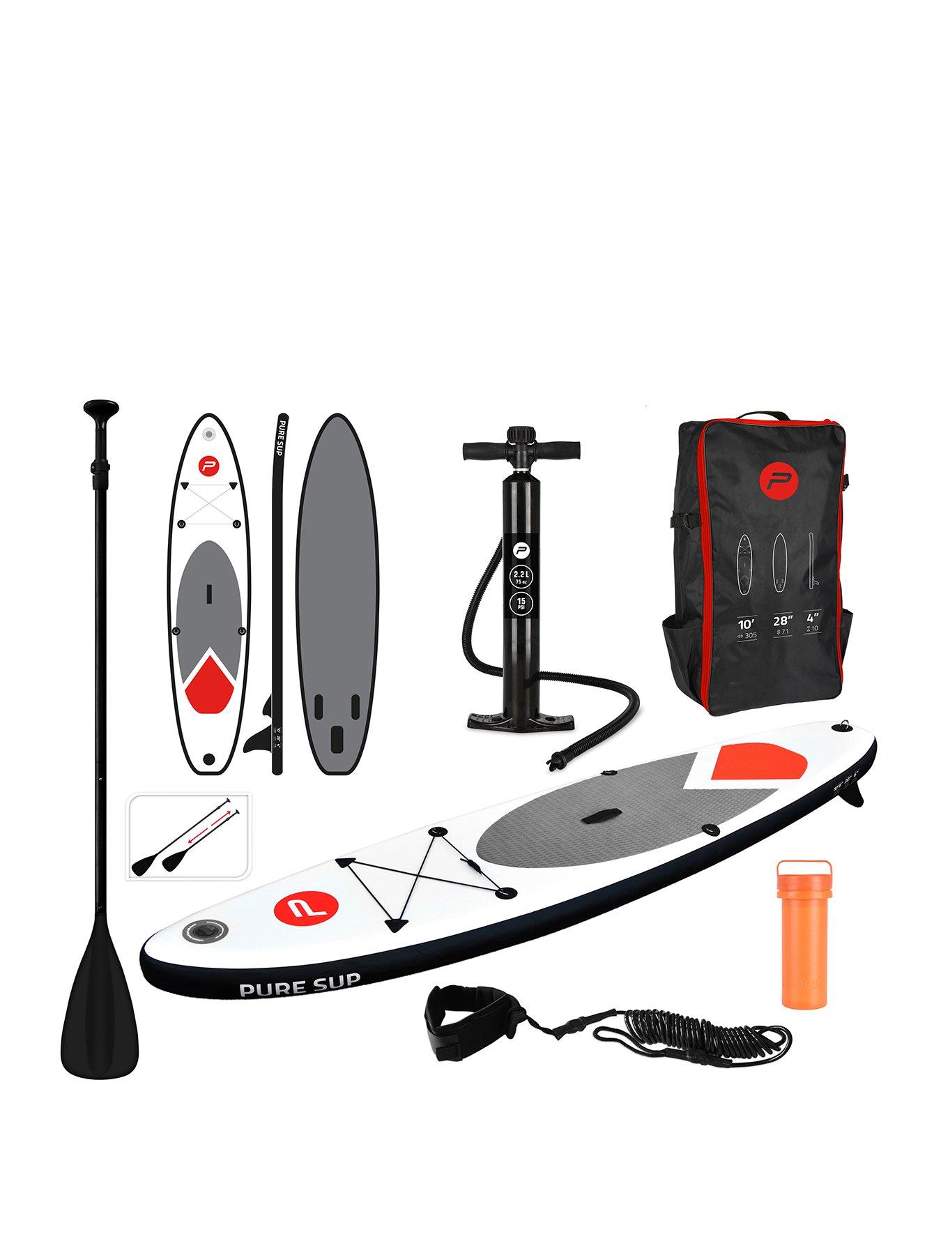 Image 1 of 6 of Pure 4 Fun PURE 305 SUP All-Round Inflatable Stand Up Paddle Board 10 Feet &amp;&nbsp;Pump, Patch Tool, Foot Lead, Adjustable Paddle and Waterproof 2L Bag