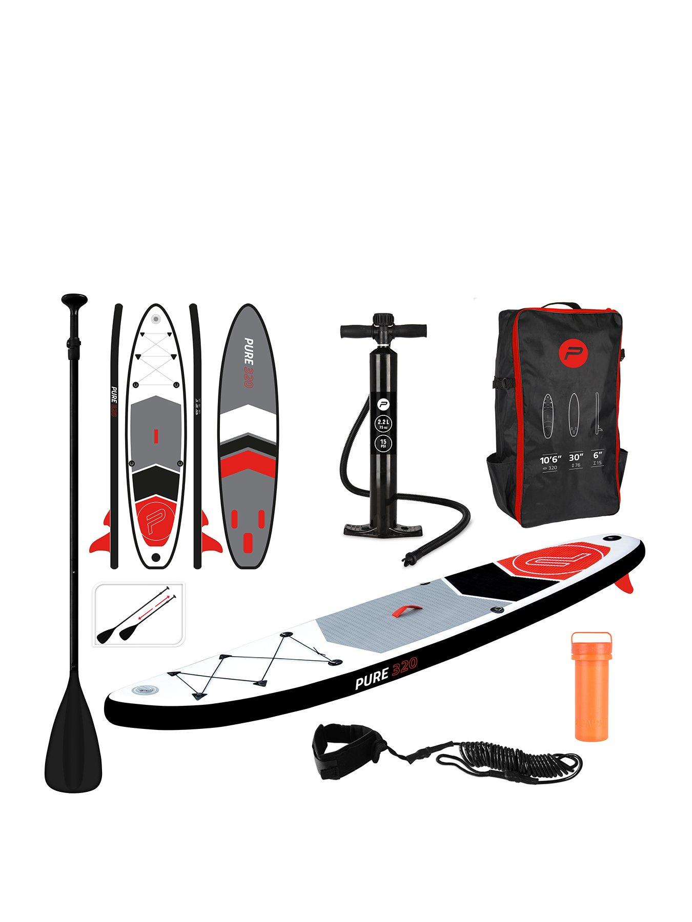 undefined PURE 320 SUP All-Round Inflatable Stand Up Paddle Board 10.5 Feet  &  Pump, Patch Tool, Foot Lead, Adjustable Paddle and Waterproof 2L Bag