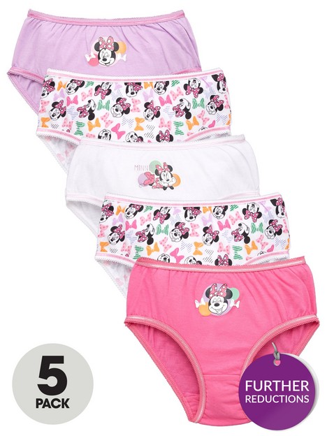 minnie-mouse-girlsnbsp5-pack-bow-knickers-multi