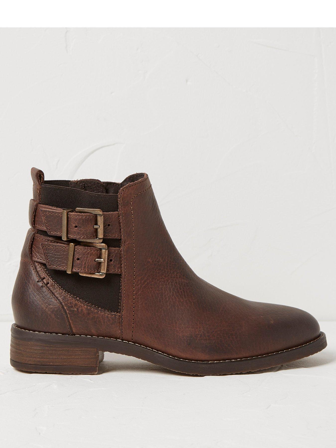fatface black dalby strap chelsea boots