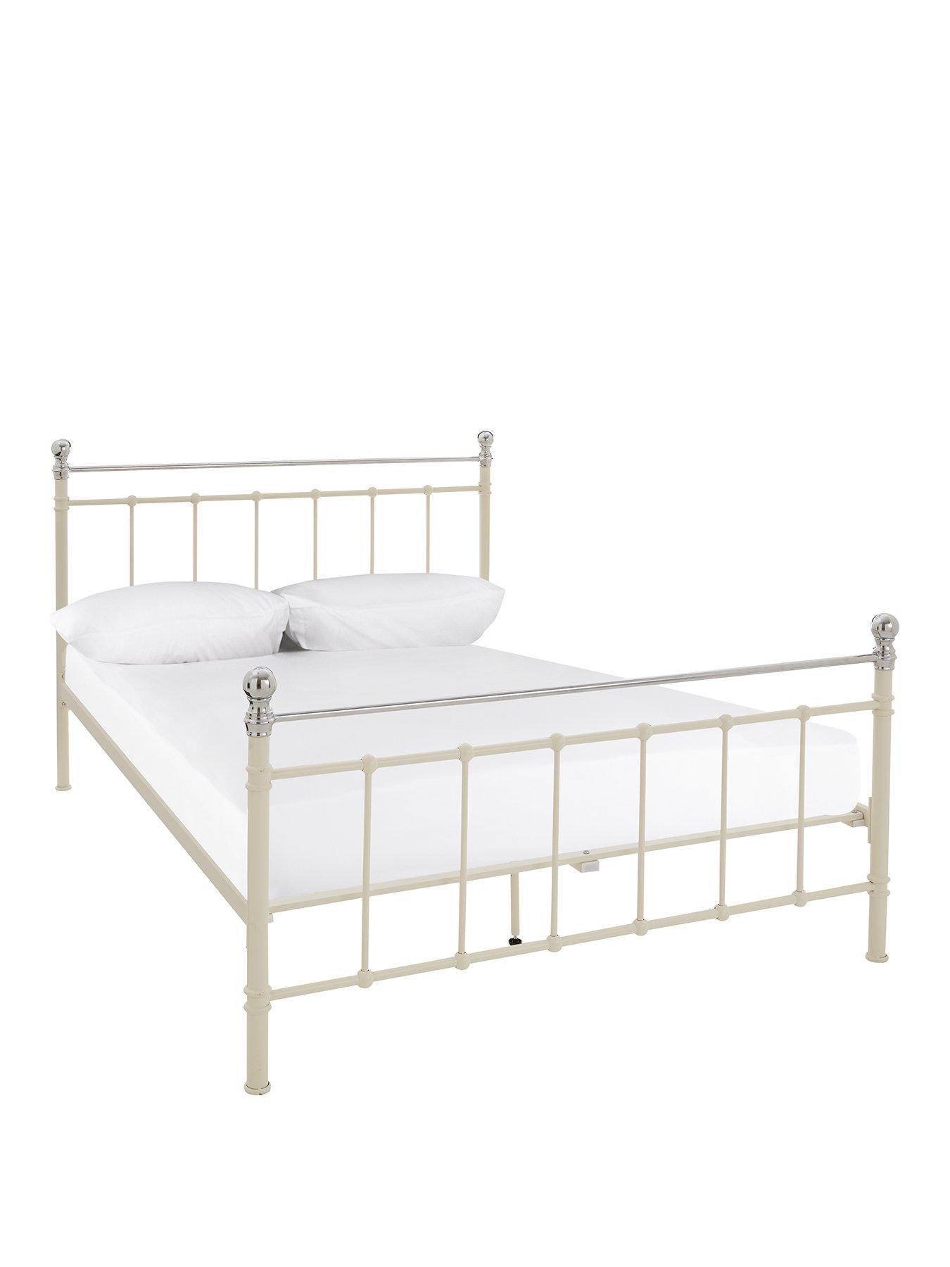 front image of francesca-metal-bed-frame-with-mattress-options-buy-and-save