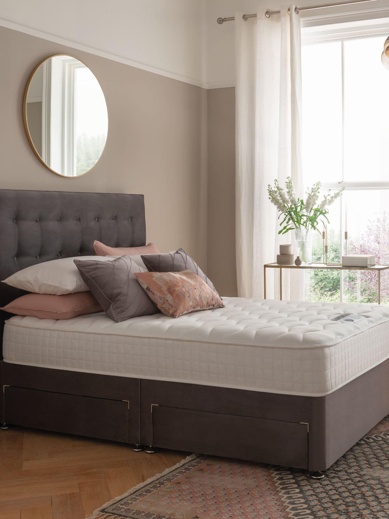Silentnight 1000 Pocket Memory Pillowtop Divan Bed (Headboard Included) - Velvet - Medium Firm