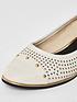  image of river-island-perforated-studded-ballet-shoes-cream