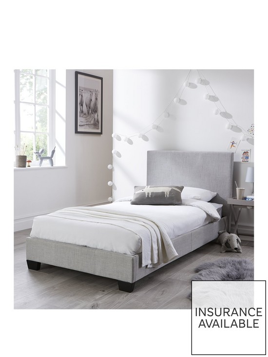 front image of everyday-riley-fabric-single-bed-frame