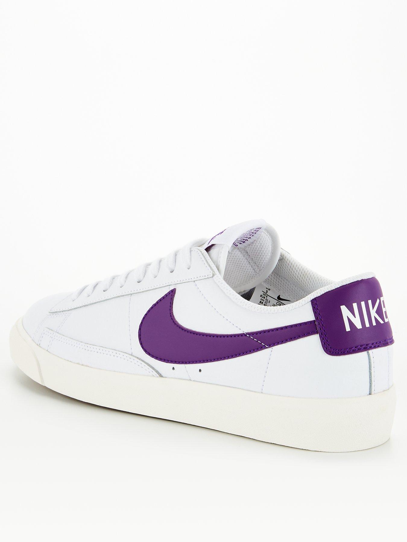 Nike Blazer Low Leather White Purple Littlewoods Com