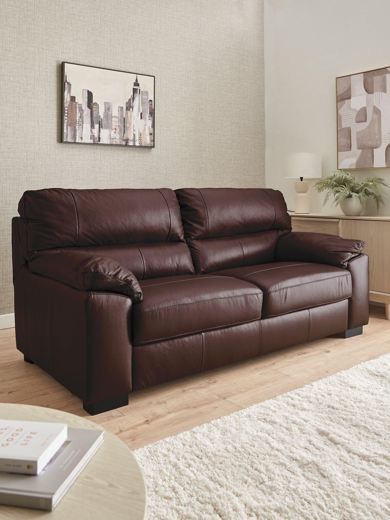 The Very Collection Ambrose Italian Leather 3 Seater Sofa - FSC® Certified