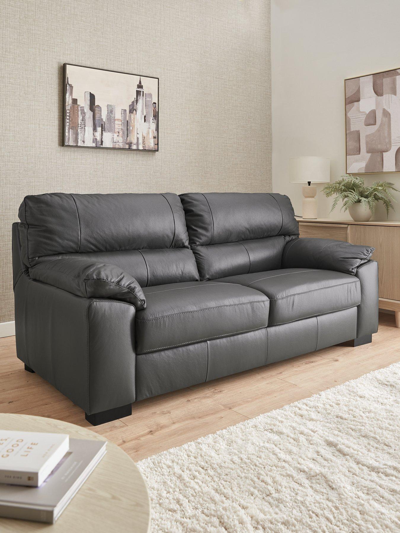 Image 1 of 6 of The Very Collection Ambrose Italian Leather 3 Seater Sofa&nbsp;- FSC&reg; Certified
