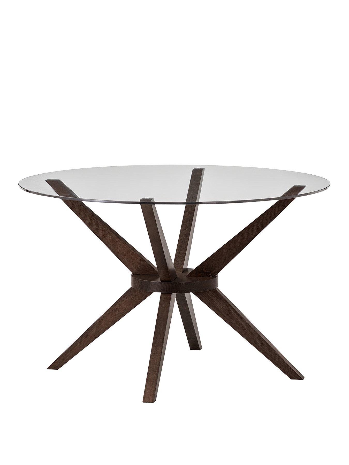 Image 3 of 5 of Julian Bowen Set Of Chelsea 120&nbsp;cm Round Glass Top Dining&nbsp;Table + 4 Luxe Grey Chairs