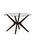  image of julian-bowen-chelsea-120nbspcm-round-dining-table-4-luxe-blue-chairs