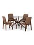 image of julian-bowen-set-of-chelsea-round-glass-table-4-kensington-fabric-chair